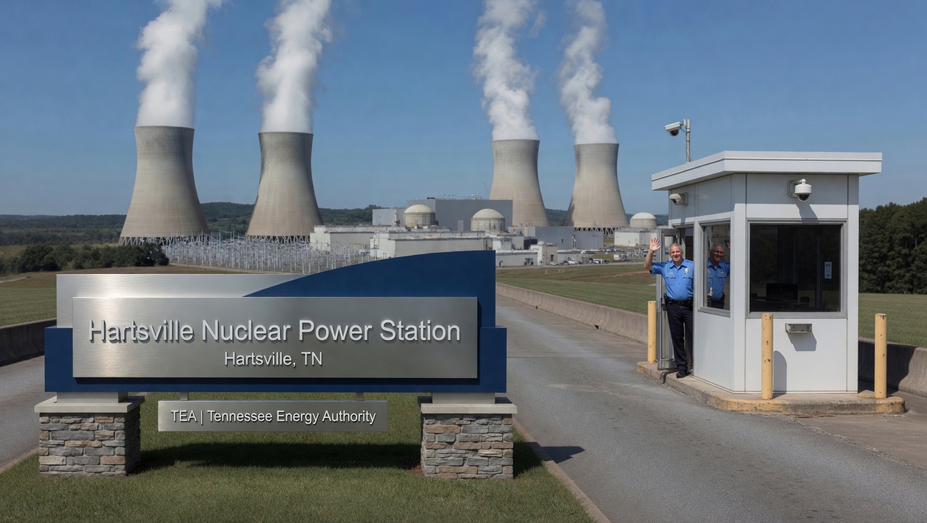 Main entrance and security gate at Hartsville Nuclear Plant